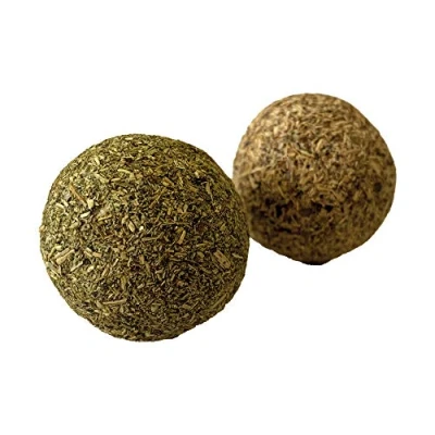 Image de Croci Euphoria Palla Catnip/Silvervine, Jouet Comestible pour Chat à Base d&#039;herbe et des Silvervine, 2 Pièces