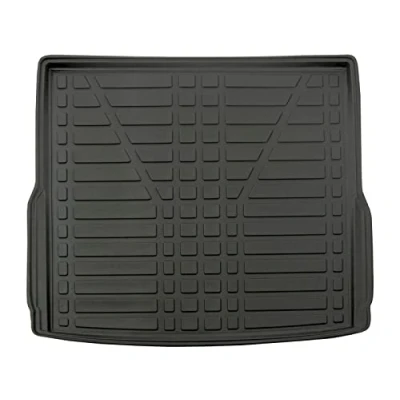 Image de Tapis de Coffre sur Mesure pour Passat B8 Break 2014 2023, Noir, Antidérapant, Bord Haut, Toutes Saisons, Adapté Animaux Compagnie
