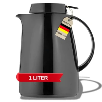 Image de Helios Servitherm Bouteille Isotherme en Plastique Noir 1 l
