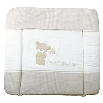 Image de roba Matelas à Langer Nettoyable 85 x 75 cm Liebhabaer Bords Rehaussés pour Table Sans Phtalate Motif Ourson Marron / Blanc
