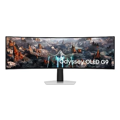 Image de Samsung Ecran PC Odyssey OLED G9 49’’ 240Hz , 0.03ms, Dalle Incurvée 1800R,Dual QHD : 5120 x 1440,AMD FreeSync Premium Pro,Compatible G Sync, Core Lightning +,Pied Ajustable, USB C,HDMI