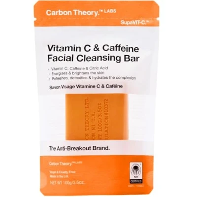Image de Carbon Theory Vitamin C Facial Cleansing BAR Nettoyant visage, Taille: 100 g, Orange