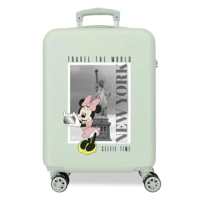 Image de Valise Cabine Disney Mickey et Minnie Travel the World New York Vert 38x55x20 cms Rigide ABS Serrure latérale à combinaison 34L 2 kgs 4 roues doubles bagage main