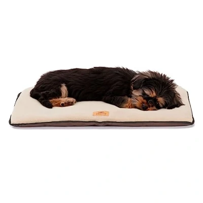 Image de Ferplast Lit pour Chien Coussin Petits Chiens Tissu Double Face Anti Rayures et Imperméable, Matelas Chaud en Micropolaire Lavable Machine à 30 57 x 38 3,5 cm.Marron