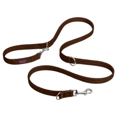 Image de Laisse éducative HALTI 7 Fonctions Conçues pour Vous Aider a Éduquer et Promener Votre Chien, de Dressage Chien à Double Extrémité Chiens Chiots (Taille L, Brun Noisette, 2m)