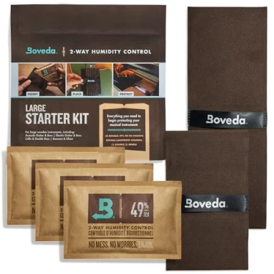 Image de Boveda Grand kit de démarrage musique (3) standard 49 % RH Contrôle l&#039;humidité bidirectionnel idéal Pour la plupart des climats guitares et autres grands instruments en bois