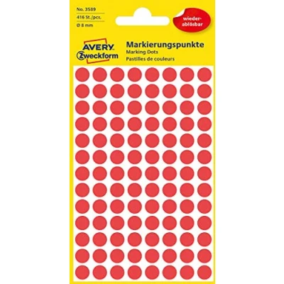 Image de Avery Zweckform étiquette 8 mm marquage rouge point, repositionnable, 416st