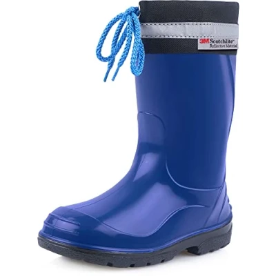 Image de Ladeheid Bottes de Pluie Mixte Enfant en Caoutchouc Resistantes à l&#039;eau pour Fille et Garçon Chaussures Imperméables LA 972 (Bleu/Noir, 22 EU)