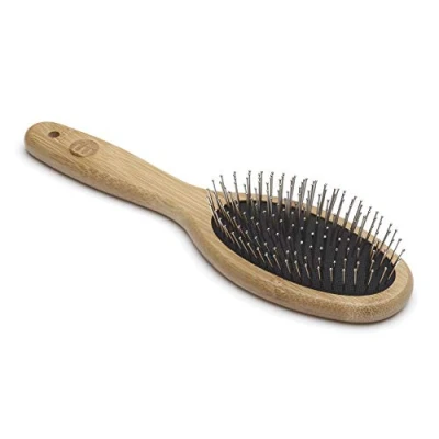 Image de Mikki Brosse en Bambou avec Embouts Rigides Arrondis pour Pelages Épais de Moyenne Longueur Grande 1 Unité