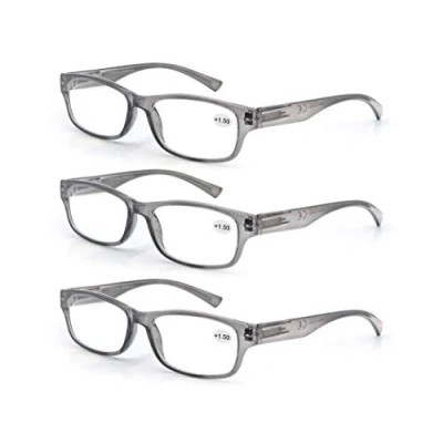 Image de MODFANS Lot de 3 Lunettes Lecture 2.0 Vue Hommes Femmes Ultra Leger,Lunettes Loupes Classique Paires Gris