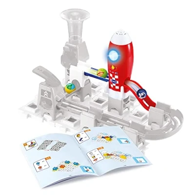 Image de VTech Marble Rush, Extension Électronique Circuit à Billes Fusée Sons et Lumières, Jeu de Construction, 3 Pièces, Billes, Cadeau Enfant Dès 4 Ans Contenu en Français