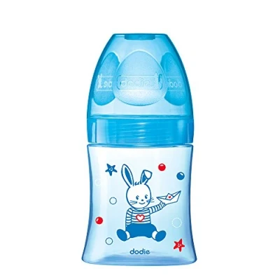 Image de dodie® Initiation+ biberon 150 ml avec tétine débit 1 bleu