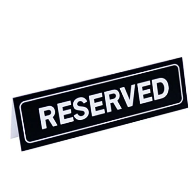 Image de Garcia de pou réservée Table Sign, PVC, Noir, 18 x 5.5 cm