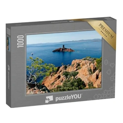 Image de puzzleYOU : Puzzle de 1000 pièces « L&#039;île d&#039;or, Vue du Cap Dramont, Le Hameau Saint Raphaël situé dans Massif l&#039;Esterel »