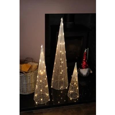 Image de Marco Paul Interiors Lot de 3 sapins Noël lumineux à LED Doré