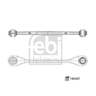 Image de FEBI BILSTEIN 196587 Bras de suspension avec paliers en caoutchouc inférieur, Essieu arrière droit, barre oscillant transversal Tôle d&#039;acier