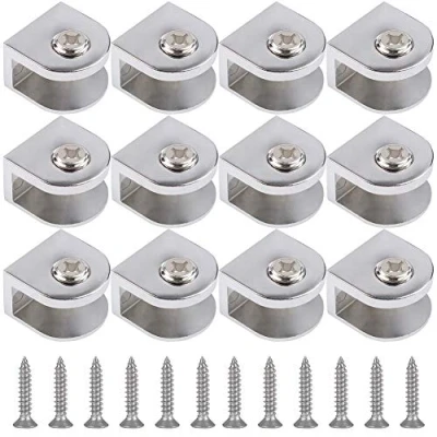 Image de 8 pièces de pinces à verre,Support verre réglable,Pince support cloison en réglable,Peuvent installer l&#039;argent 6 10 mm d&#039;épaisseu ravec vis d&#039;expansion