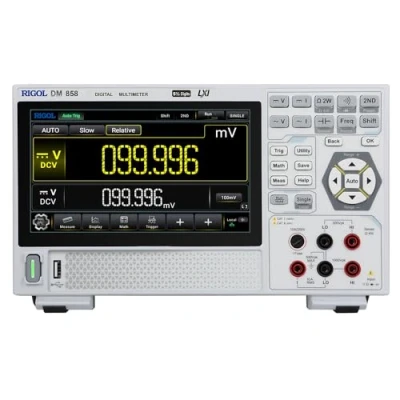Image de RIGOL DM858 Multimètre numérique portable,TRMS sur 5½ bits,précision DCV de 0,03%,vitesse lecture 125 lectures/s,écran tactile couleur 7 pouces