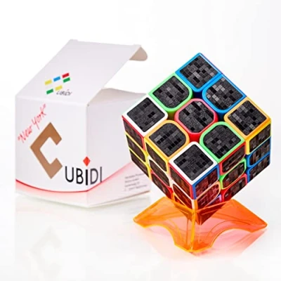 Image de CUBIDI® Originale Cube Magique Carbon 3x3x3 Type New York Speedcube de Vitesse avec Caractéristiques Rotation Optimisées Classique Jouet 3x3 Le Puzzle 3D Casse Tête pour Adulte et Enfant