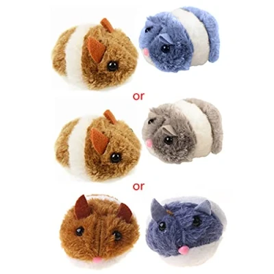 Image de YOURPAI Pull String Mouse Vibrant Mobile Interactif Jouet Moelleux en Peluche Souris pour Chats