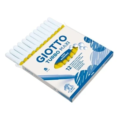 Image de Giotto F456003 Turbo Maxi Marqueur, Jaune Foncé, Boîte de 12
