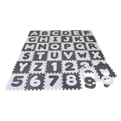 Image de KNORRTOYS.COM Tapis Puzzle « Alphabet + Chiffres » Gris/Blanc, 21021