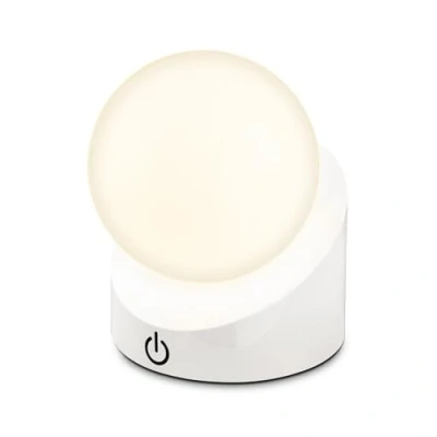 Image de BRILONER Mini lampe de table LED sans fil IP54 avec touche, variateur par paliers, batterie et source interchangeables, chevet, boule, LED, à batterie, 10x8x9 cm
