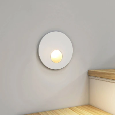 Image de LED Projecteur encastrable dans le mur Vexi à intensité variable (Moderne) en Blanc Aluminium e. a. pour Salon &amp; Salle manger (1 lampe,à)