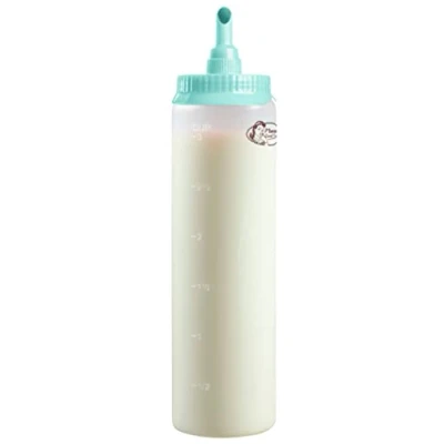 Image de Bestron Cuillère à pâte graduée 700 ml pour crêpes, poffertjes, gaufres, muffins ou beignets Blanc/jaune