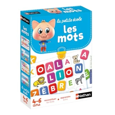 Image de Nathan La Petite Ecole les Mots Reconstituer Mots, Apprendre à Lire Jeu Educatif Coffret de 6 Jeux Progressifs Pour Enfants 4 ans