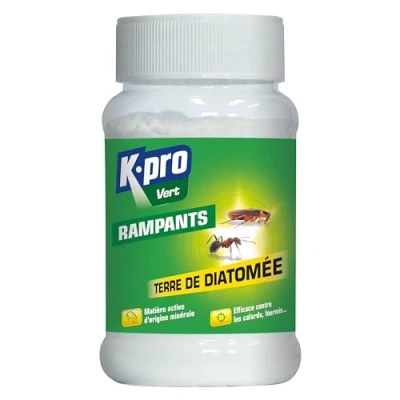 Image de K.PRO Terre de Diatomée Elimine les Insectes Rampants par Contact Pratique et Ergonomique avec Bouchon Doseur Technique Professionnelle 100g Jusqu&#039;à 100m linéaires traitement