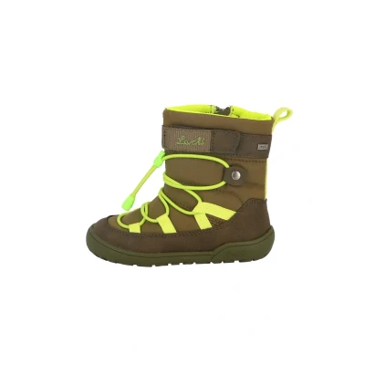 Image de Lurchi JACE TEX Unisex Bottines à lacets pour enfants, Taille: 34, Khaki/lime Matière synthétique