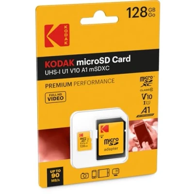 Image de Kodak Carte Micro SD 128 Go UHS I U1 V10 A1 microSDHC/XC Mémoire Vitesse de Lecture 85MB/s Max d&#039;Écriture 25MB/s Stockage Supplémentaire pour Smartphone/Tablette