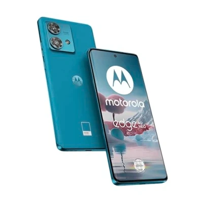 Image de Motorola Edge40 Neo Smartphone (écran FHD+ 6,55&quot;, appareil photo 50 MP, 12/256 Go, 5000 mAh, Android 13) Caneel Bay avec coque de protection + adaptateur voiture