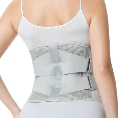 Image de NEOtech Care Ceinture lombaire avec sangles de compression doubles et support au bas du dos EXTRA LARGE Tissu respirant léger pour sport, exercice Marque Grise (Taille L)