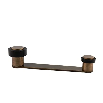 Image de Butée de porte avec retenue pivotante Pour jusqu&#039;à 100 mm d&#039;épaisseur Laiton Vis + cheville Ref I 253 EVI quincaillerie (Laton cuir vieilli Caoutchouc noir)