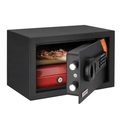 Image de Brihard Home Coffre fort électronique compacte pour domicile 20x31x20cm à code numérique, LED Finition résistante rayures