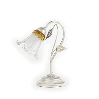 Image de Lampe de table ONLI 4998/L Verre en forme calla Blanc argent dégradé Or 1 ampoule E14