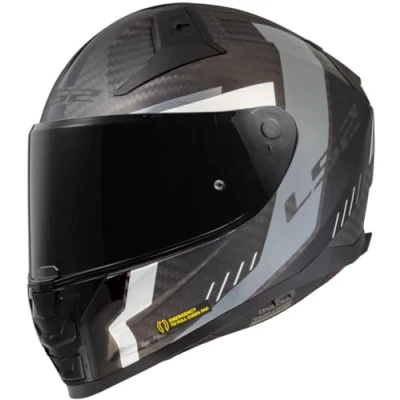 Image de LS2, Casque Moto Intégral Vector II Carbon Grid Matt Black Grey, XS