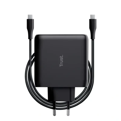 Image de Trust Maxo Chargeur USB C de 100W, 75% à Partir Matériaux Recyclés, Rapide Câble 2m, Adaptateur Secteur Noir