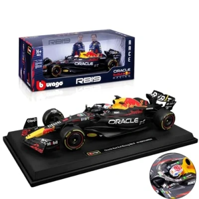 Image de HTLNUZD Bburago 2023 1/18 RB19#1 Voiture de course F1Champion en alliage Modèle 1:18 RB19 Verstappen pour adulte RedBull moulé sous pression Collection Cadeau