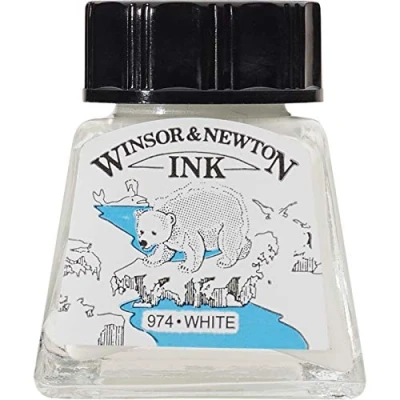 Image de Winsor &amp; Newton Encre à Dessiner Flacon 14ml 702 Blanc Série 1