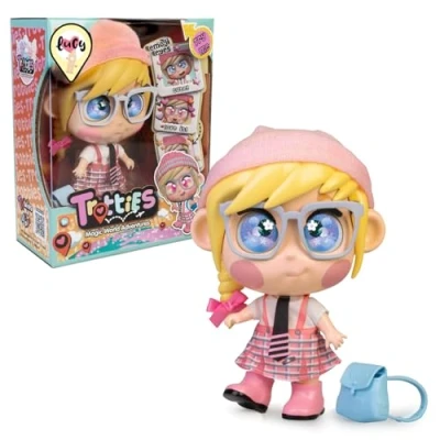 Image de TROTTIES, Lucy, Ville Londres, Poupée voyageuse Issue de la série animée, Yeux Emojis, Sac à Dos et Carte, Jouets pour Enfants partir 3 Ans, GIOCHI PREZIOSI, TFT02