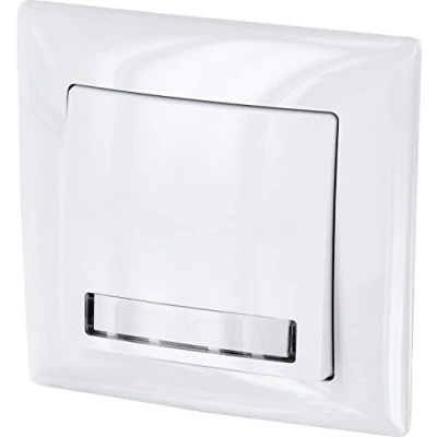 Image de Bouton de sonnette tout en un avec plaque nominative Cadre + module encastrable couvercle (série G1 blanc pur)