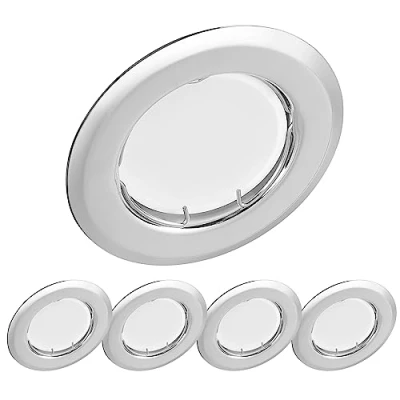 Image de YanFeiYit Spot LED Encastrable Chrome, 5x 3W GU10 Module de plafond Blanc chaud 3000K Rond Plafonnier Encastré 320lm Equivalente 35W Lampe, Dimmable, 220V, Spots Encastrés 55mm