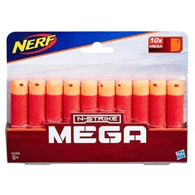 Image de Nerf N Strike Mega Series Dart, 10 Pack Blaster Jouet, Uni, A4368000, Rouge, Standard