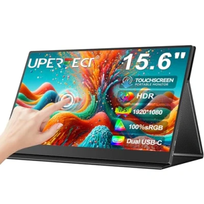 Image de UPERFECT Écran Tactile Portable 15.6 Pouces Moniteur pour Laptop 1080P Mobile Monitor with Mini HDMI/USB C External Laptop/PC/Phone/Console de Jeu, VESA Mountable