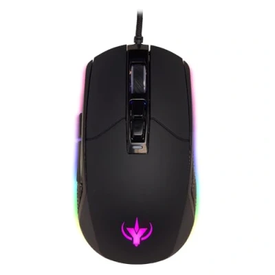 Image de SPYCO Action MO 101, Souris de Jeu Ergonomique, 7200 DPI, lumière RVB avec 6 Effets Couleur, Poids 123 g, 7 Boutons programmables, Fil tressé