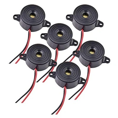 Image de Wenxiaw Buzzer Électronique 12v DC 3 24V Sirène 85dB Alarme Système D&#039;alarme pour Circuits Physiques, Son Continu, 6 Pièces, Longueur du Câble 120 mm