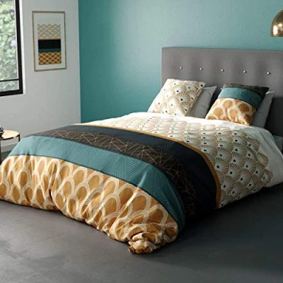 Image de Parure de lit Housse Couette 100% Coton 57 Fils Bangui 220 x 240 cm